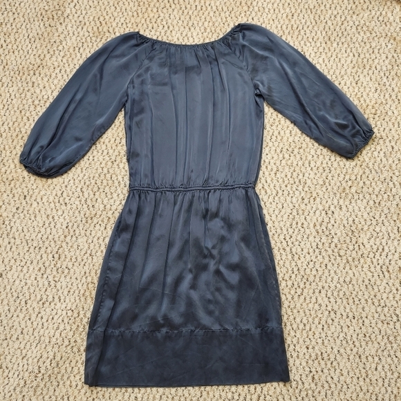 BCBG Max Azria Blue 100% Silk Babydoll Dress - Size Small DAMAGED - Picture 14 of 14